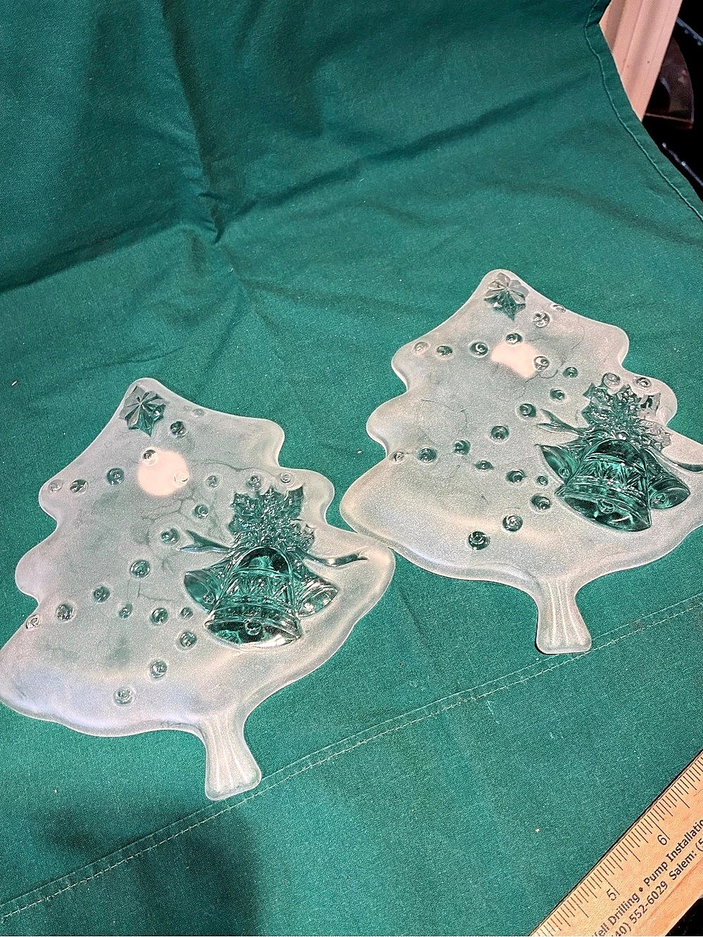Celebrations Frosted Christmas Tree Plates Set of 2